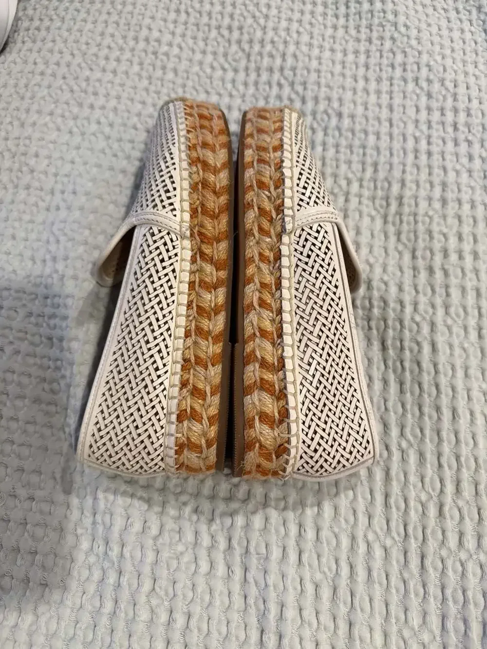 Vince Camuto Hamorra Woven Leather Espadrille Platform Flats
